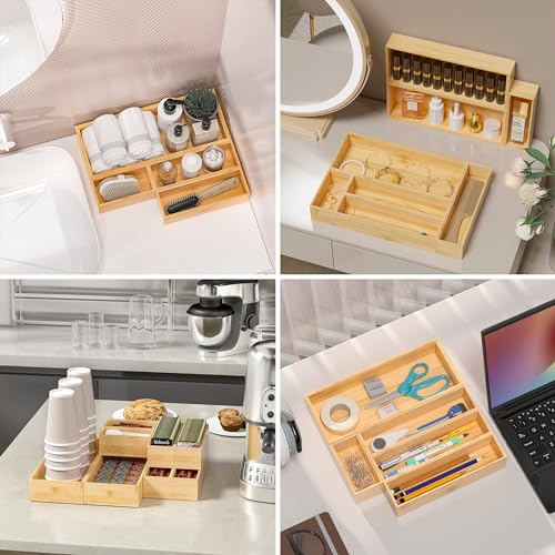 Bamboo Kitchen Drawer Organizer, Deep 2-Pack, 15" x 6" x 2.5" - view 6
