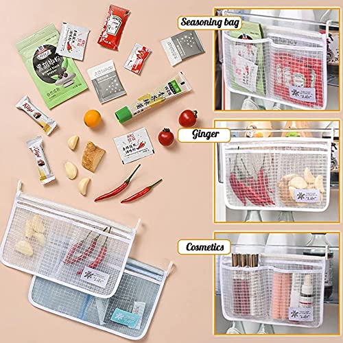 2 Pack Minimalist Refrigerator Organizer, White, Blue, Kitchen Storage & Organization Product Accessories, Caddy, Door Mount, Polypropylene, 22x22cm, 15g, 2 Compartments - view 4