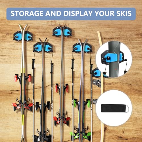 Ski Wall Mount, Snowboard Wall Mount, Wall Mounted Ski Storage Rack for Garage Organizer System, Fits Any Ski/Snowboard Display(1Pack) - view 4