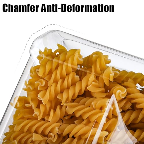 Square Plastic Jars with Lids - Clear Empty Storage Containers for Food Storage, Plastic Food Jars with Easy Grip Handles for Dry Goods Cookies Rice and More (6 Pack 60 Oz) - view 4