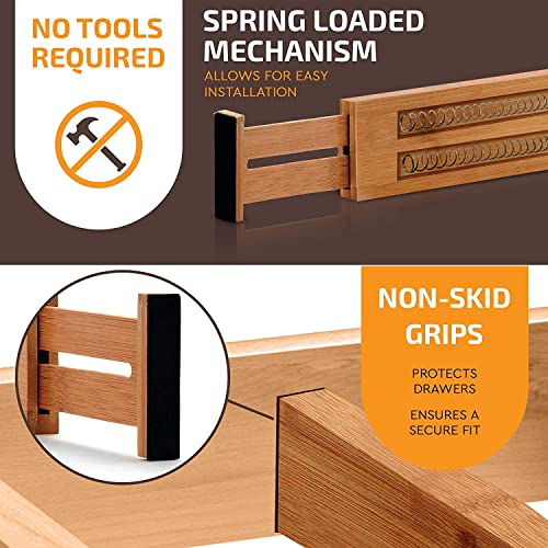 6-Pack Drawer Dividers 2.6-Inch High Dresser Drawer Organizer 16 to 22 Inch - view 4