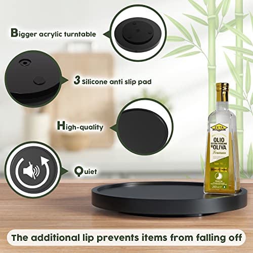 Turntable Vanity Tray, 10 Inch Bamboo Countertop Organizer - view 6