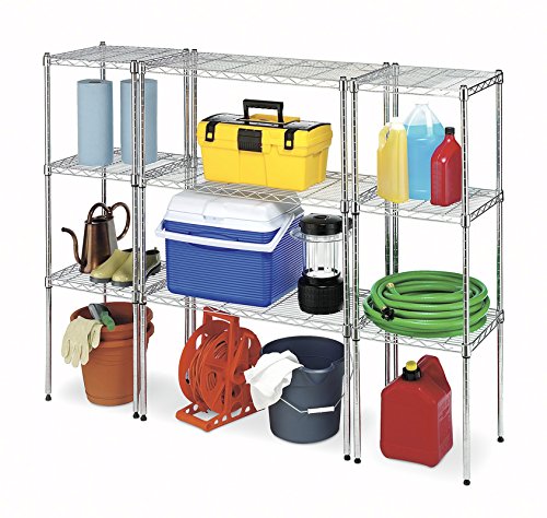 Wire Shelving Unit, Metal Storage Shelves, Durable Heavy Duty Shelf, Easy Assembly for Pantry, Kitchen, Garage, Plant, 14" x 30" x 15" - view 5