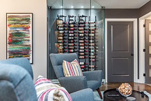 W Series Pro Wine Rack 4 - Metal Wall Mounted Wine Rack - Modern, Label Forward Wine Storage - Space Saving Wine Rack with 12 Bottle Storage Capacity (Matte Black) - view 6