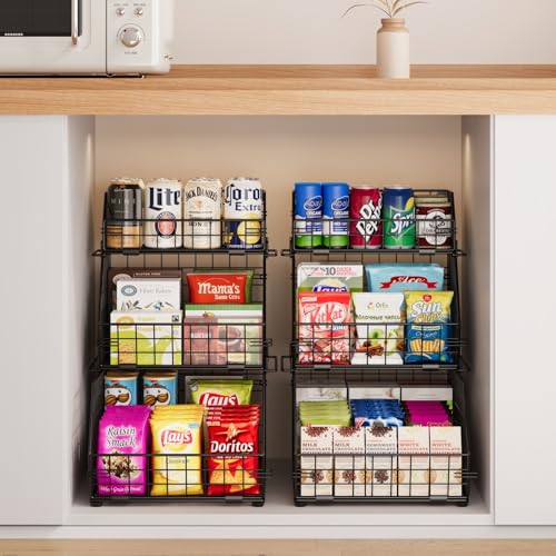 3-Tier Fruit Basket for Kitchen Counter, Stackable Wire Baskets Wall, Potato and Onion Storage Bins, Pantry Organizers, Pantry Storge and Storage for Potato, Onion, Produce, Fruit, Vegetable, Snack - view 5