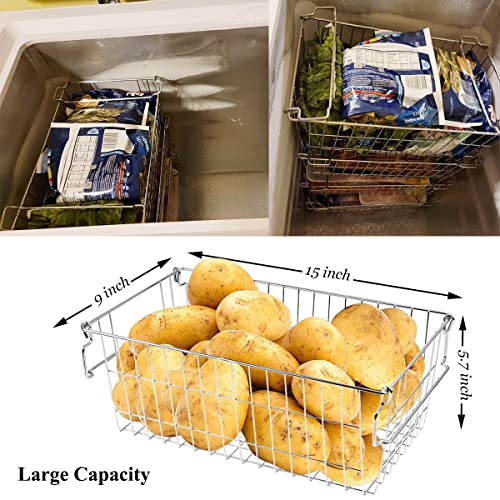 Stacking Chest Freezer Baskets Organizer Bins Metal Wire Baskets - view 6
