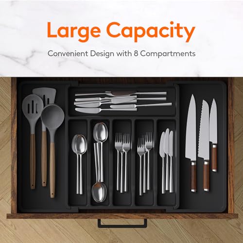Extra Large Silverware Drawer Organizer, Expandable Utensil Tray - view 2