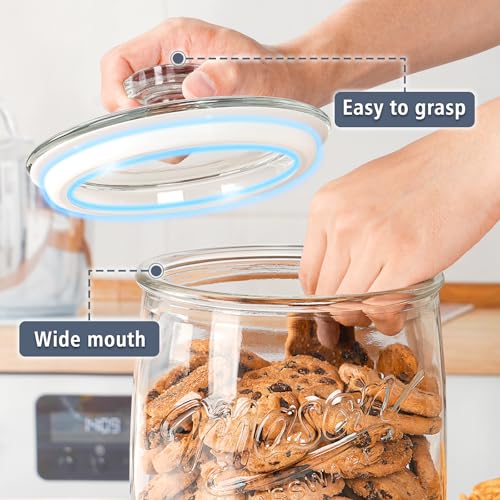 1 Gallon Glass Cookie Jar with Airtight Lid, 2 Pack - view 4
