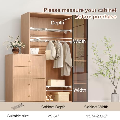 Closet Tension Shelf & Rod Expandable, Adjustable Storage Rack - view 5