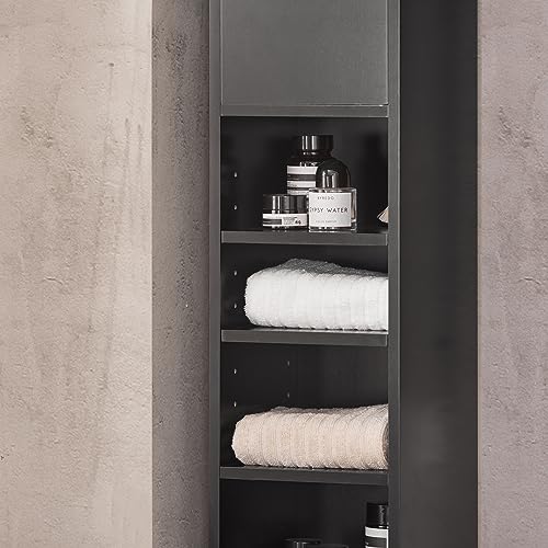 Narrow Bathroom Storage Cabinet, 7.8 x 7.8 x 70.8 in, Black - view 6