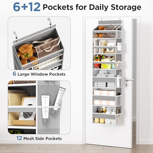 6 Tiers Over The Door Organizer, Behind The Door Storage Hanging Shelves - view 4