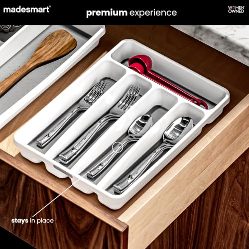 Classic 5 Compartment Compact Silverware Tray, White - view 2