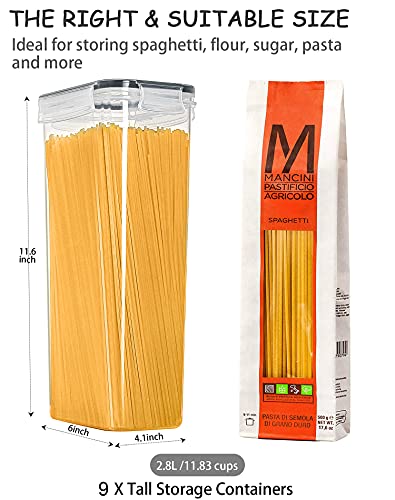 2.8L Pasta Containers for Pantry Organization and Storage, 9PCS - view 2