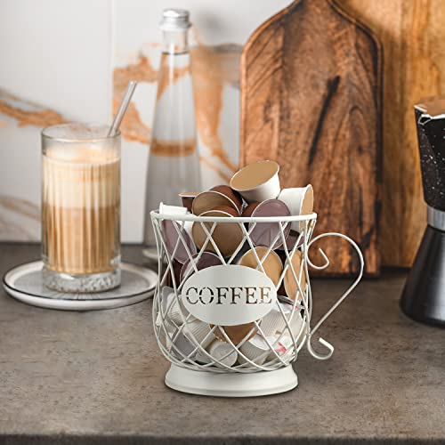 White Medium Coffee Pod Capsule Storage Holder for 35 K Cups Capacity K Cup Holder K Cup Organizer - view 7