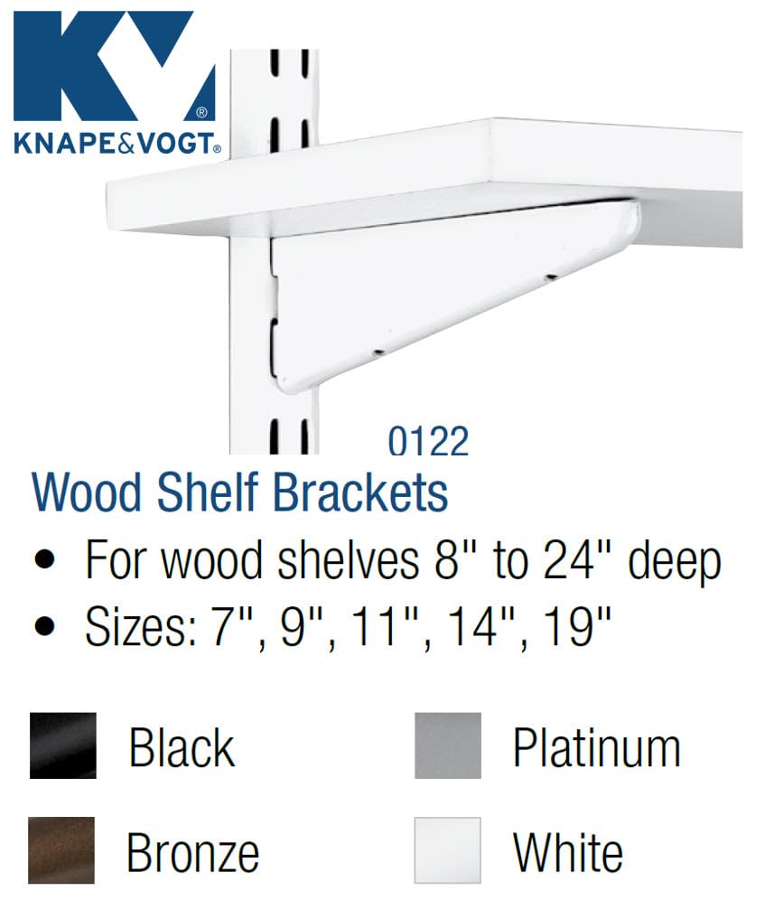 John Sterling Dual Trak Adjustable Wood Shelf Bracket, 7-Inch, Bronze, 0122-7BRZ - view 2