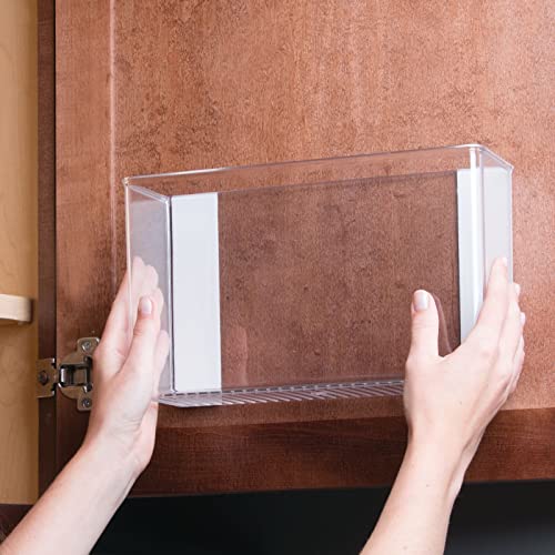 Plastic Adhesive Mount Storage Organizer Container for Kitchen or Pantry Wall Organization - Space Saving Holder for Sandwich Bags, Foil - 11" Wide - Ligne Collection - Clear - view 5