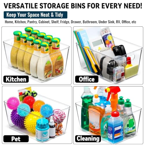 12 Pack LARGE Multi-Use Clear Storage Bins, Pantry Kitchen Organizer Bins - view 6