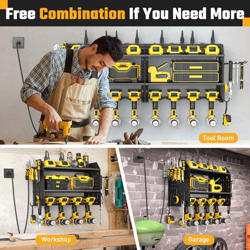 Power Tool Organizer Wall Mount 3 Layer Charging Station with 6 Outlets - view 6