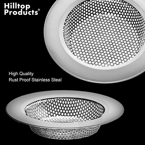 2 Pack - 4.5" Top / 3" Basket - Kitchen Sink Drain Strainer Large Basket Food Catcher. Stainless Steel - view 2