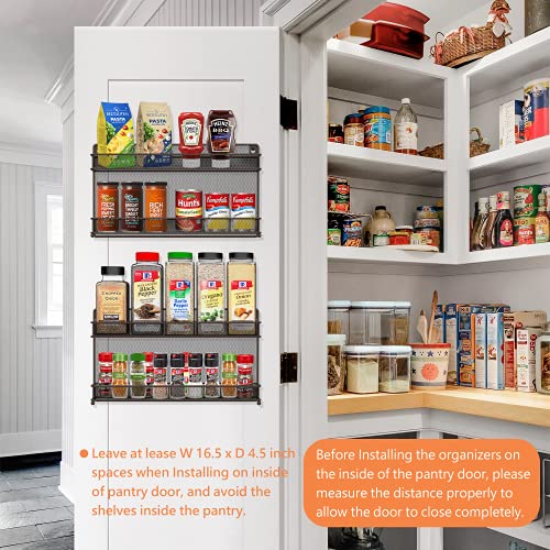 2 PK 2 Tier Mesh Kitchen Counter-top or Wall Mount Spice Rack Jars Storage Organizer, Bronze - view 3