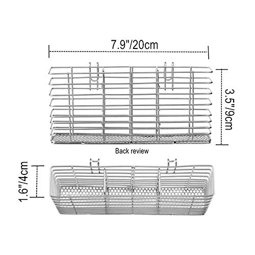 Cutlery Utensil Silverware Drying Rack Chopsticks Basket Holder with Hooks, Flatware Storage for Kitchen Dish Drainer Drying Rack, Rust Proof Stainless Steel - view 7