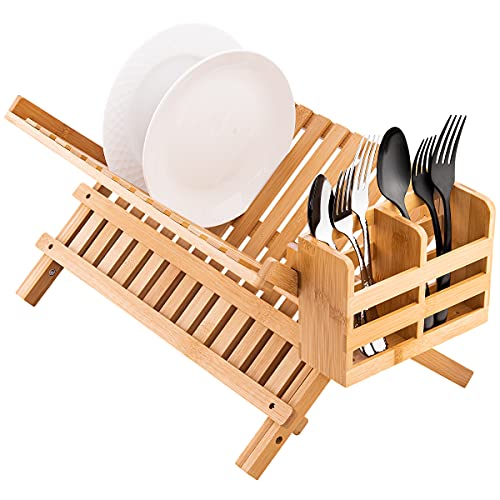 Bamboo Dish Drying Rack and Utensil Holder Set Bundle - view 2