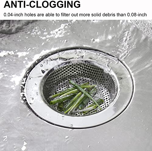 Kitchen Sink Strainer Stainless Steel, Kitchen Sink Drain Strainer，Sink Strainers for Kitchen Sinks with Large Wide Rim 4.5" Diameter (4 Pack) - view 5