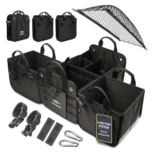 Extra Large Car Trunk Organizer System, Modular & Collapsible, Black