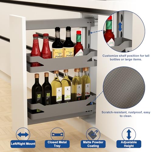 Narrow Pull Out Cabinet Organizer, For 10" Base Cabinets - view 2