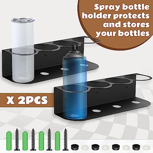 2 Pcs 4 Holes Spray Bottle Holder Organizer Wall Mount Storage Rack - view 5