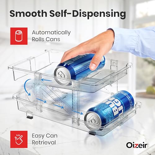 Expandable Soda Can Dispenser For Fridge - 2-Pack - Clear Transparent Soda Can Organizer For Refrigerator, Kitchen, and Pantry Storage Organizer for Cans, Beverage Bottle, Canned Food & Bottles - view 4
