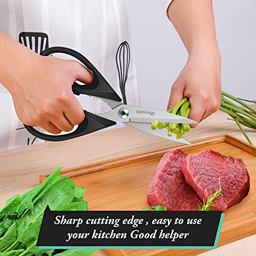 2 Pack All Purpose Kitchen Scissors Shears Heavy Duty, Blade Covers - view 6