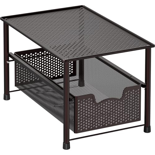 Stackable Under Sink Sliding Basket Drawer, Silver - view 5