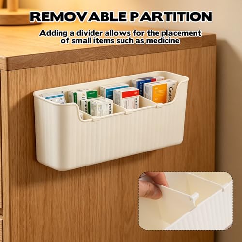 2 Pack Kitchen Cabinet Door Organizer, Lid Organizer Inside Cabinet Wall Mounted Plastic Storage Box Under Sink Door Organizer Lunchbox Lid Container for Kitchen Bathroom Organization - view 3