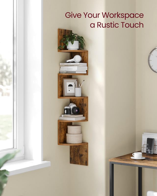 Corner Shelf Wall Mount, 5-Tier Floating Corner Bookshelf - view 5