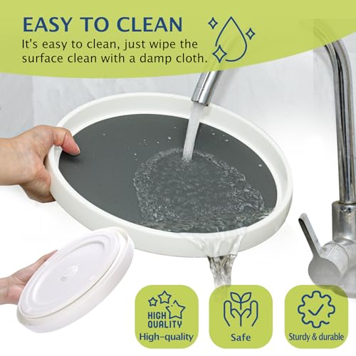 Lazy Susan Turntable, Set of 4, 10 Inch Non-Skid Lazy Susan Organizer for Cabinet, Pantry Organization, Kitchen Storage, Bathroom Sink Cabinet, Refrigerator, Countertop, Spice Rack (4 Pack 10 in) - view 6