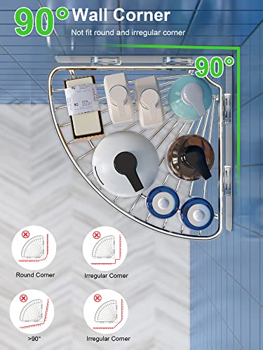 2-Pack Corner Shower Caddy, SUS304 Stainless Steel, Silver - view 3