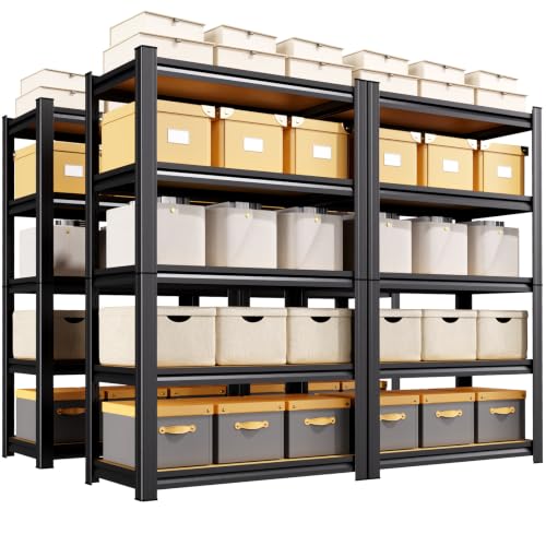 4 Pack Garage Shelving 71.2" H x 28" W x 12" D, Adjustable Storage Shelves