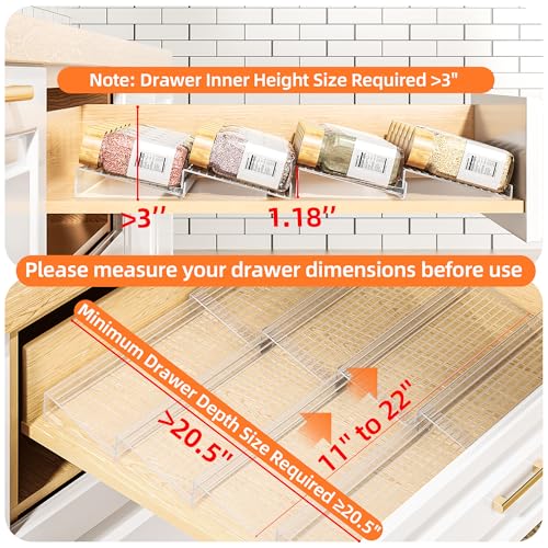 Clear Spice Drawer Organizer, 4 Tier (4 Packs) - view 2