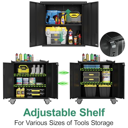 10-Piece Heavy Duty Steel Garage Cabinet System | All-in-One Modular Garage Cabinet Set for Ultimate Workshop Organization | Easy Assembly Garage Storage Cabinets & Tool Bench (Black) - view 4
