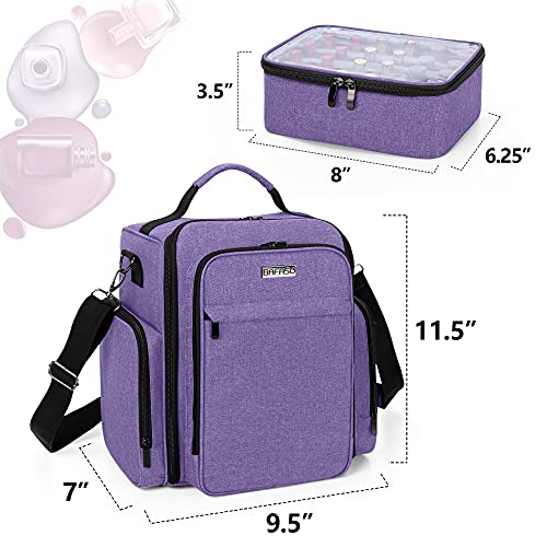 Nail Polish Organizer Holds 48 Bottles and a Nail Lamp, Purple - view 5