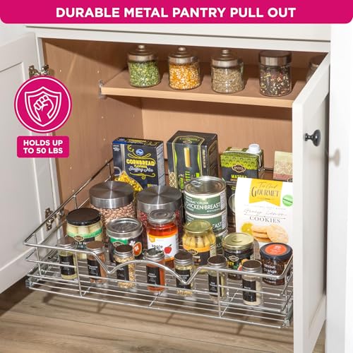 Pull Out Cabinet Organizer, Pantry Drawer, 26"W x 21"D x 5"H - view 5