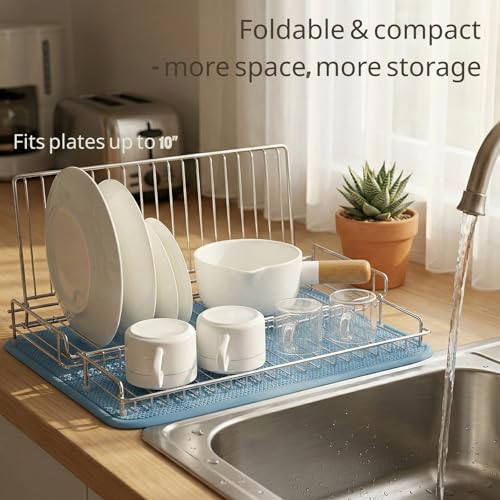 Collapsible Dish Drying Rack, Foldable Dishes Rack for RV Travel Trailer - view 2