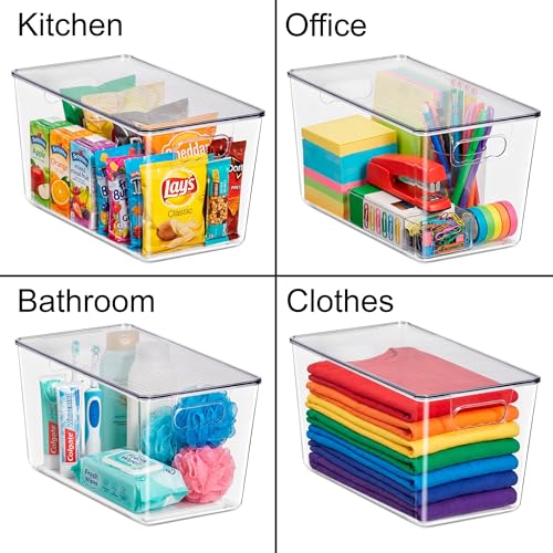 Clear Storage Bins with Lids for Kitchen (Extra Large, 8 Pack) - view 3