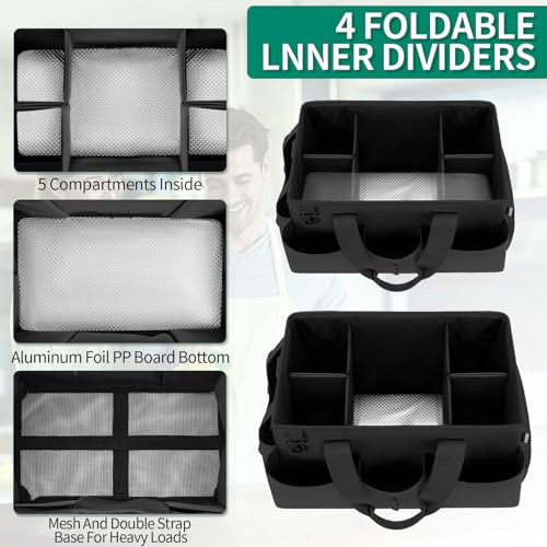 Wearable Cleaning Caddy Bag, Cleaning Supplies Organizer, Black - view 3