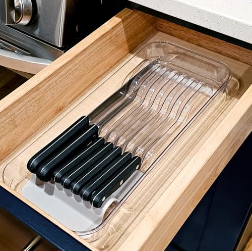 Premium In Drawer Knife Organizer, 7 Knives, Clear - view 3