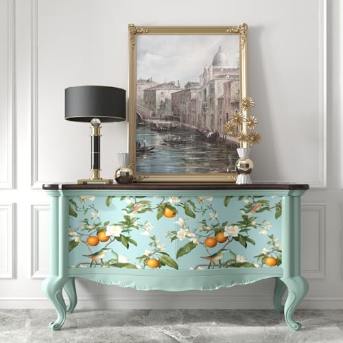 Vintage Blue Bird Floral Botanical Wallpaper 17.5"x118" - view 2