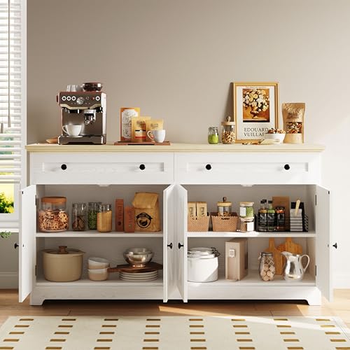 Buffet Cabinet, 59" W Kitchen Storage Cabinet with Drawers & Doors - view 5