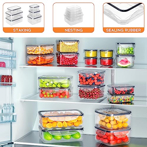 40 PCS Food Storage Containers with Lids Airtight (20 Containers & 20 Lids), Plastic Storage Meal Prep Container-Stackable 100% Leakproof & Microwave Organization and Storage Sets, Lunch Containers - view 3