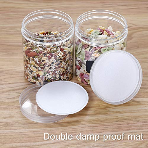 16 OZ Plastic Jars with Lids, 12 Pack Clear Plastic Slime Containers for Kitchen and Household Food Storage of Dry Goods, Creams and More,Included Extra Label and A Pen - view 7